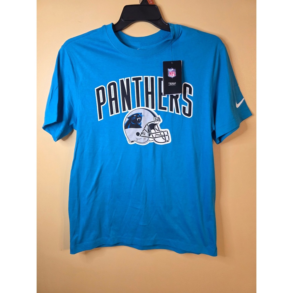 Nike Carolina Panthers NFL Mens Blue T-Shirt Helmet Graphic N199-44A-77-0Y6 M